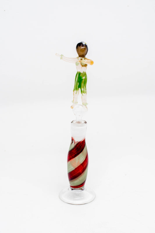 Hand Blown Glass Perfume Bottle: Hawaiian Dancer