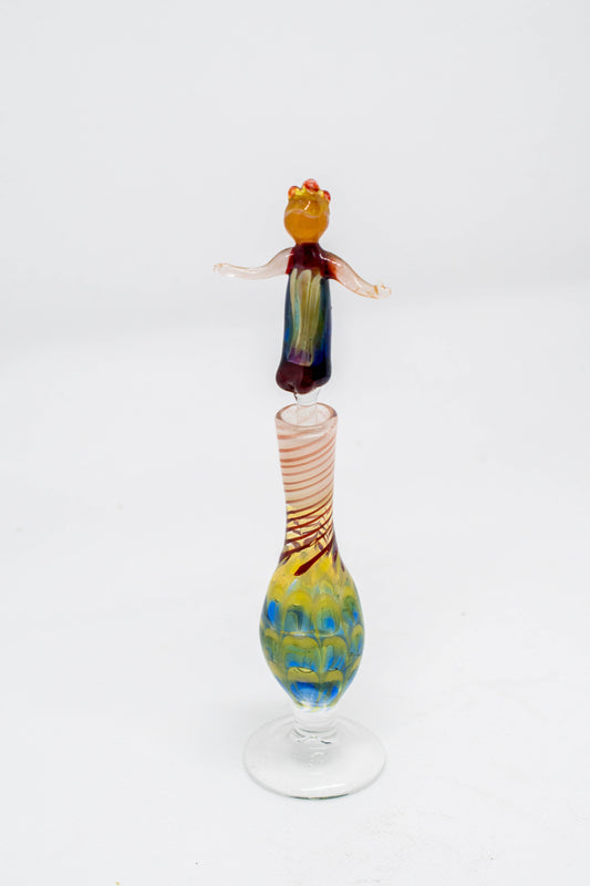 Hand Blown Glass Perfume Bottle: Rainbow Princess