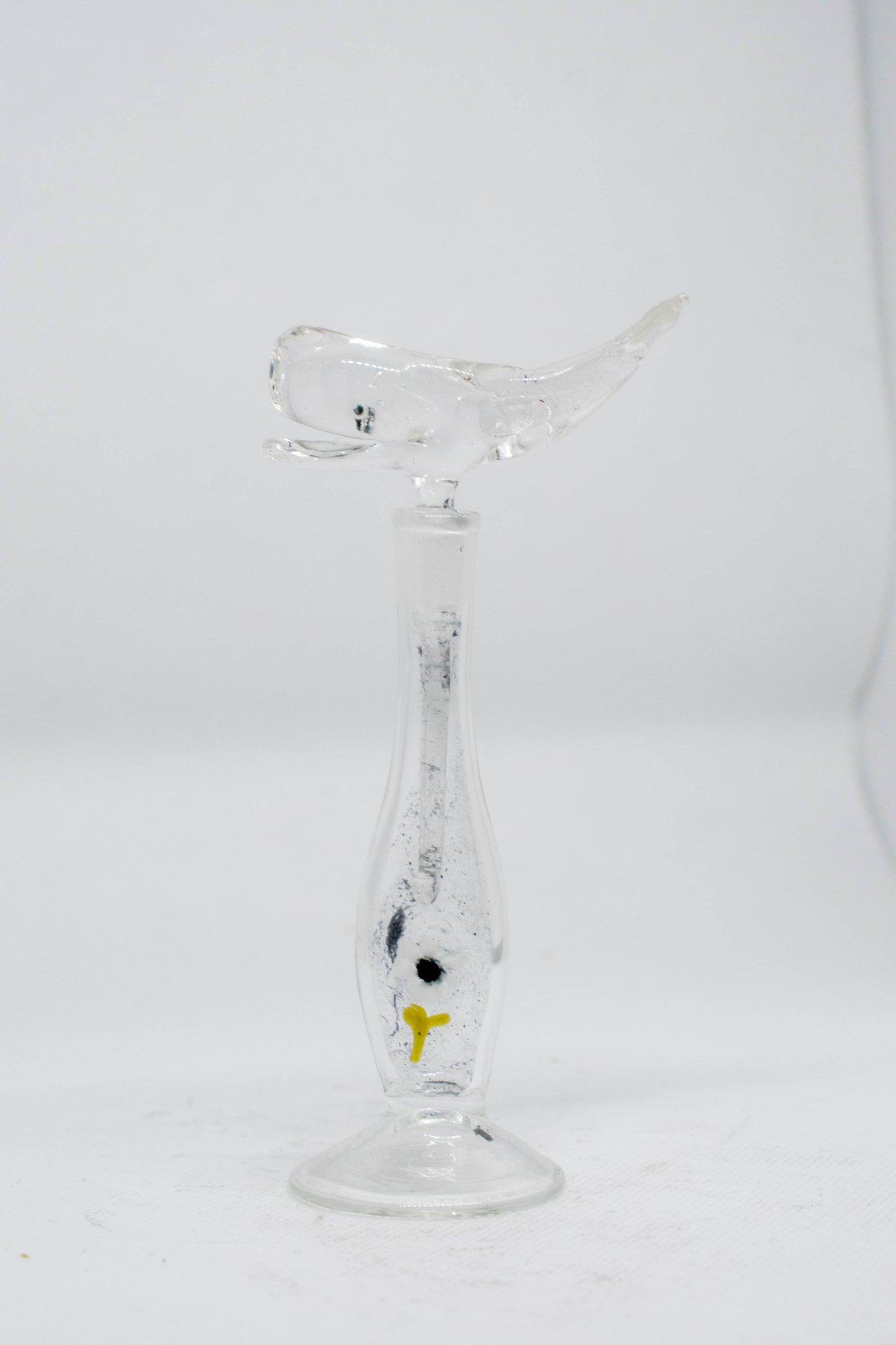 Hand Blown Glass Bottles: Clear Whale with Clear Base